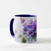 Lavendel Floral Bouquet Blume Kaffee Tasse (Vorderseite Links)