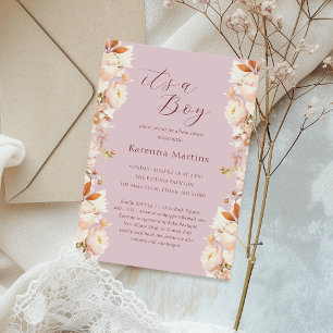 Lavendel Floral Fall Es ist eine Baby-Dusche Einladung