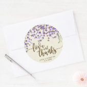 Lavendel floral Liebe und Dank bevorzugt Aufkleber (Umschlag)