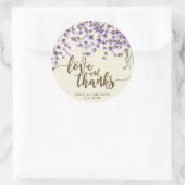 Lavendel floral Liebe und Dank bevorzugt Aufkleber (Tasche)
