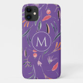 Lavendel floral MONOGRAM Custom Personalisiert Case-Mate iPhone Hülle (Rückseite)