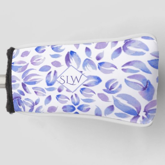 Lavendel Floral Monogram Ladys Golf Headcover (Vorderseite)
