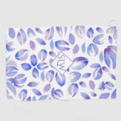 Lavendel Floral Monogram Ladys Golfhandtuch (Horizontal)
