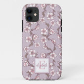 Lavendel Floral Monogram Phone Case (Rückseite)