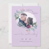 Lavendel floral Paint Stroke Frame Save The Date (Vorderseite)