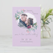 Lavendel floral Paint Stroke Frame Save The Date (Stehend Vorderseite)