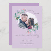 Lavendel floral Paint Stroke Frame Save The Date (Vorne/Hinten)