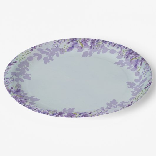 Lavendel Floral Party Teller (Schrägansicht)