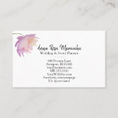 *~* Lavendel Floral Pink Elegante Wasserfarbenpeon Visitenkarte (Rückseite)