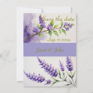 Lavendel Floral Save the Date Card
