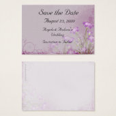 Lavendel Floral Save the Date Card (Vorne & Hinten)