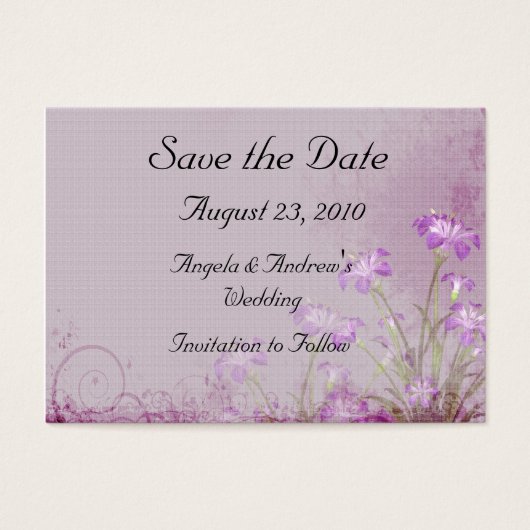 Lavendel Floral Save the Date Card (Vorderseite)
