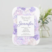 Lavendel Floral Sweet 16 Einladung (Stehend Vorderseite)