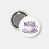 Lavendel Floral Teacup Magnet (Vorderseite/Rückseite)