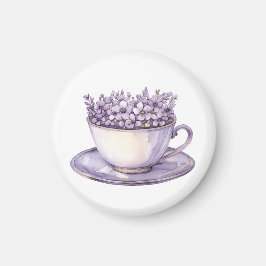 Lavendel Floral Teacup Magnet