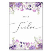 Lavendel floral Zwölf Tischnummer (Rückseite)