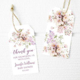 Lavendel florale Mädchen Dusche danke Tags Geschenkanhänger