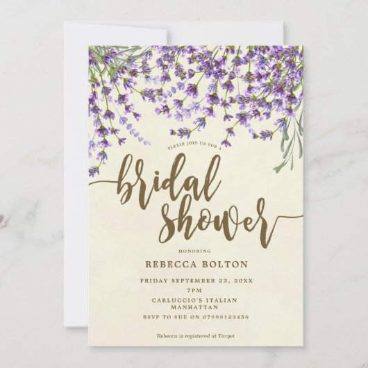 Lavendel florale moderne Brauerei Einladung (Vorderseite)