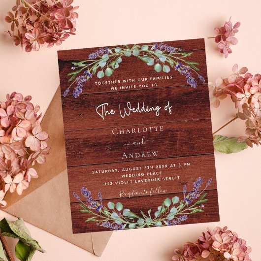 Lavendel florale rustikal braunes Holz Budget Hoch