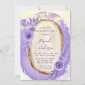 Lavendel florale String Light Junggeselinnen-Absch Einladung (Vorderseite)