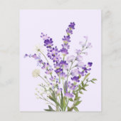 Lavendel-florale Violett-Hochzeitseinladung (Rückseite)