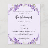Lavendel-florale Violett-Hochzeitseinladung (Vorderseite)