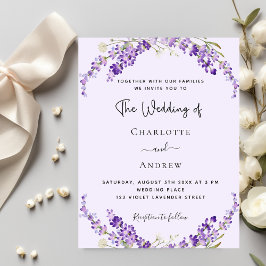 Lavendel-florale Violett-Hochzeitseinladung