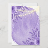 Lavendel florale Zeichenkette der Lichter Engageme Einladung (Rückseite)