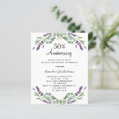 Lavendel Florals Budget 50. Hochzeitstag (Stehend Vorderseite)