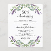 Lavendel Florals Budget 50. Hochzeitstag (Vorderseite)