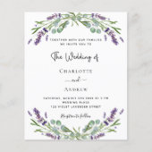 Lavendel Florals Foto QR UAWG Budget Hochzeit (Vorderseite)