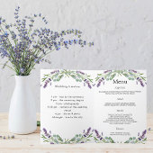 Lavendel Florals Foto Willkommensmenü Einladung