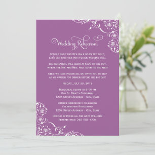 Lavendel-Flourish-Hochzeitsprobe Einladung