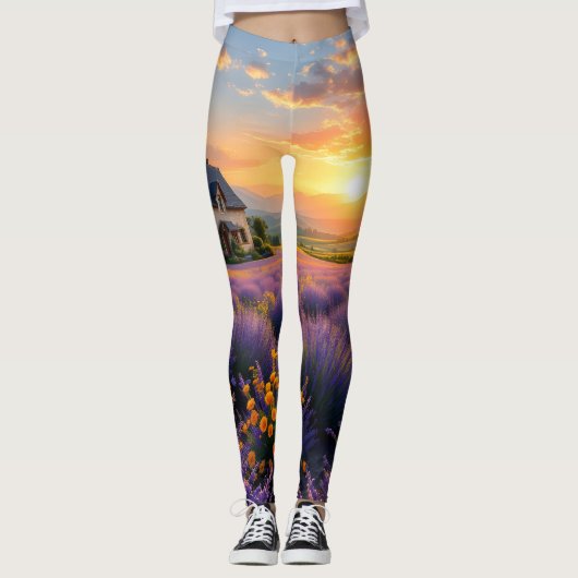 Lavendel-Flucht-Kleidung Leggings (Vorderseite)