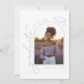 Lavendel Foto Handgezeichnete Party Einladung (Rückseite)