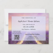 Lavendel Foto QR Code Save the Date Karte (Rückseite)