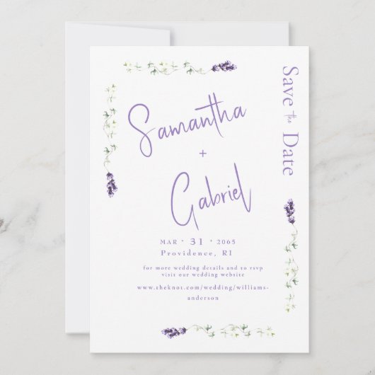 Lavendel Foto Save the Date (Vorderseite)