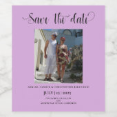 Lavendel Foto Save the Date Einladung Weinetikett (Einzelnes Label)