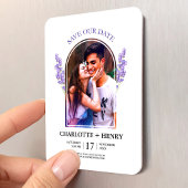Lavendel Foto Save-the-Date Florale Hochzeit Magnet