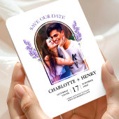 Lavendel Foto Save-the-Date Florale Hochzeit Magnet