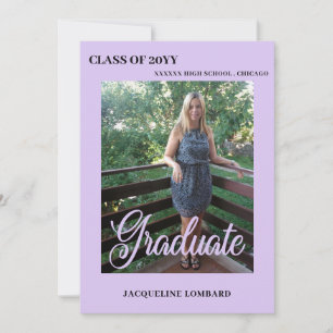 Lavendel Foto Schrift Graduationsankündigung Einladung