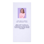 Lavendel Foto Spaß Fakten Geburtstagskarte Werbekarte (Hinten)