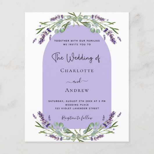 Lavendel Foto Violett-Hochzeit (Vorderseite)