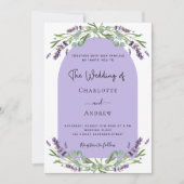 Lavendel Foto Violett Hochzeit Einladung (Vorderseite)