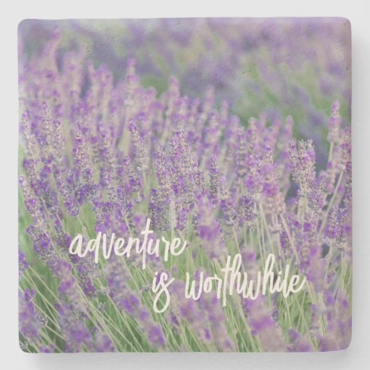Lavendel Foto Wohngestaltung mit Reiseangebot Steinuntersetzer (Vorderseite)