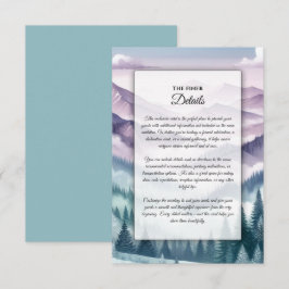 Lavendel Frost bei der Alpennebel-Hochzeit Begleitkarte