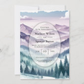 Lavendel Frost bei der Alpennebel-Hochzeit Einladung (Vorderseite)