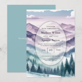 Lavendel Frost bei der Alpennebel-Hochzeit Einladung