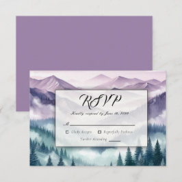 Lavendel Frost bei der Alpennebel-Hochzeit RSVP Karte