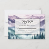 Lavendel Frost bei der Alpennebel-Hochzeit RSVP Karte (Vorderseite)